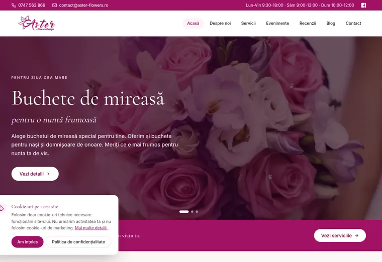 Site de prezentare creat de Fiber IT pentru o florarie din Cluj