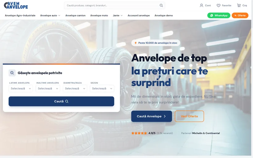 Magazin online AvemAnvelope construit de Fiber IT