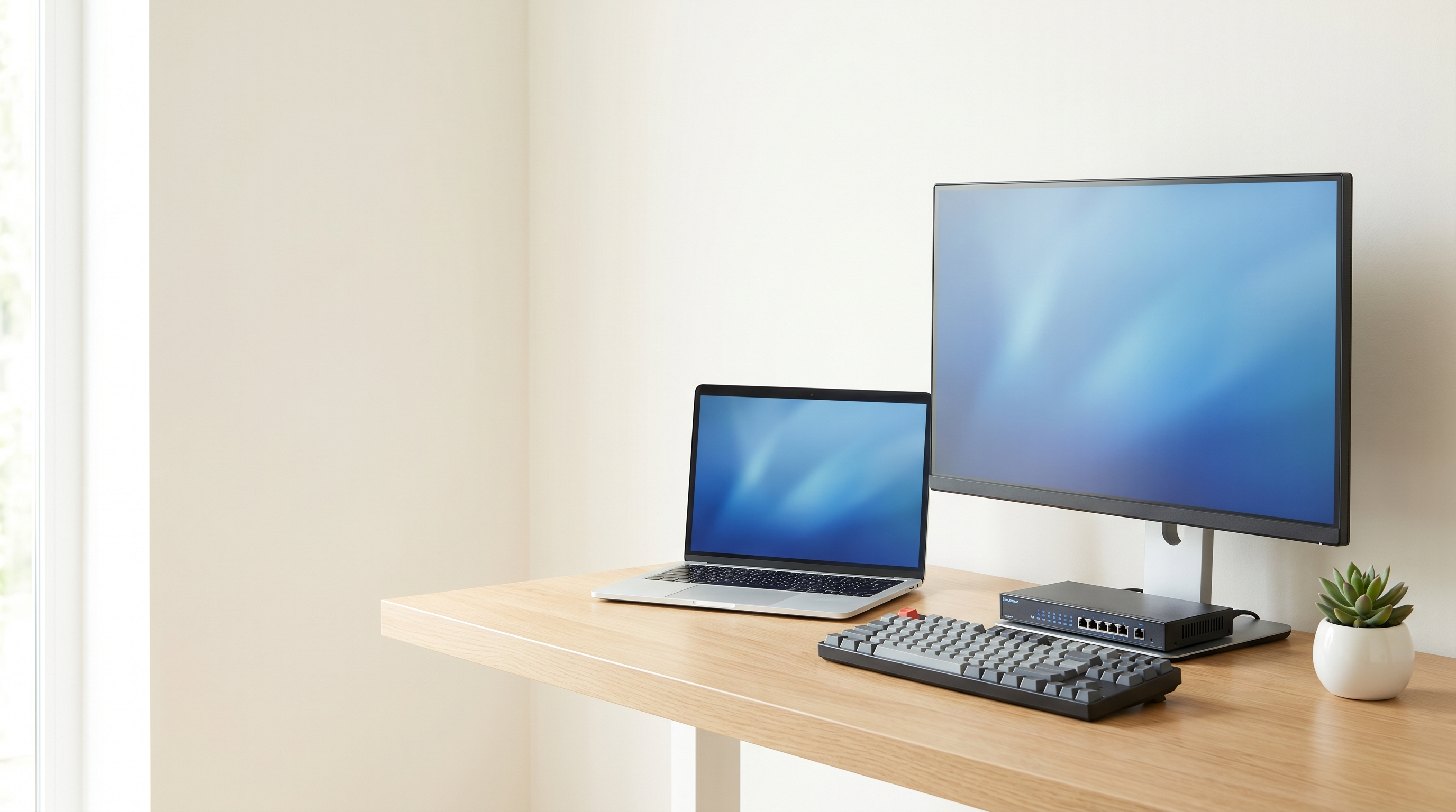 Showroom cu laptopuri Dell, servere si echipamente retea pe rafturi